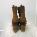 Ralph Lauren Denim Supply  Suede leather Shearling Lace-Up boots Booties size 9. Photo 5