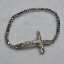 Cookie Lee  Rhinestone Cross Aurora Beaded Stretch Bracelet Photo 1