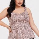 Torrid  Womens Top Size 2 2X 18 20 Pink Gray Leopard Sateen Peplum NEW Photo 0