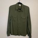Harper  Womens Large Button Up Utilty Shirt Green Long Sleeve Western Super Soft Photo 2