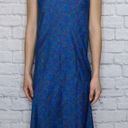 Merona Vintage 80s Blue Ditsy Floral Midi Slip Dress Photo 3