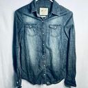 Arizona Jeans Arizona Jean Co Denim Chambray Pearl Snap Shirt XS Photo 0