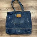 American Eagle  AE Blue Denim Tote Bag School Books Lightweight Photo 1