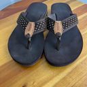 L.L.Bean  Brown Maine Isle Polka Dot Flip Flops size 8M Photo 3