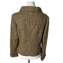 J. McLaughlin  Woven Blazer Women Size 10‎ Tweed Boucle Brown Button Front Jacket Photo 2