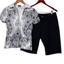 Polo Bogner black and white 2ps set  paisley tee and Bermuda shorts sz 8 Photo 0