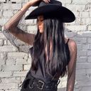 Bella Hadid Western Inspo Concho Belt Hat Black Photo 1