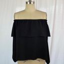 Wilfred  Aritzia Off The Shoulder Ruffle Blouse in Black Photo 1