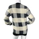 Cyrus  Knits Womens Size S Cardigan Sweater Oversized Gingham Black White Photo 6