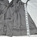 BCBGMAXAZRIA BCBG Sleeveless Halter V-Neck Ruffle Gingham Checkered Silk Top Black & White XS Photo 11