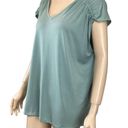 Nine West  V-Neck Ruched Sleeve Top Size Medium Modal Soft Stretch Photo 3