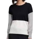 DKNY Neutral Colorblock Sweater Size Large Photo 0