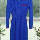 Vintage Blue Miss Sandy  red textured dress M Photo 1