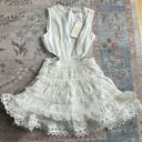 Rococo  Sand Tessa Lace Tiered Mini Dress in White NWT Size medium Retail $490 Photo 3