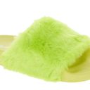 PacSun Neon Green Furry Slides Photo 0