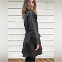 Vintage 90s Black Leather Trench Coat Photo 3