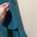 Reiss  Marling Asymmetric Faux Wrap Front Sleeveless Midi Dress Teal Size 12 Photo 6