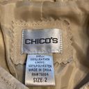 Chico's  Leather Jacket excellent condition with front zipper tan color Photo 8