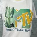 MTV Shirt womens Small 19x24 logo Music cactus dessert logo white White Photo 1