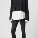 ALLSAINTS  Kalk Gray Layered-Look Sweater Cropped Cable Knit Women’s Size S Photo 1