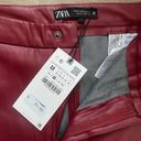 ZARA Red Faux Leather Pants Photo 1