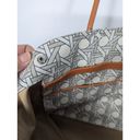 Tory Burch  Canvas Basketweave Tote New Ivory Cotton Leather Handles Medium Size Photo 5