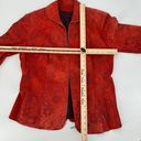 Vera Pelle Designer SAX  Suede Leather Floral Zip Jacket Long Sleeve Size 54 L Photo 6