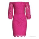 Trina Turk  Pink Lace Cocktail Dress Off The Shoulder Sheath Fuchsia Size 2 New Photo 14