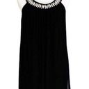 Enfocus Studio  Dress Black Sleeveless Faux Pearl Rhinestone Beaded Dress Size 8 Photo 0