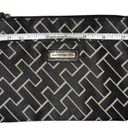 Tommy Hilfiger Womens Geometric Print Wristlet Wallet Clutch Bag Black Tan EUC Photo 7