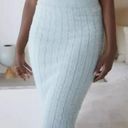 Meshki Skirt Womens M Jasmine Pistachio Striped Knit Stretchy Fluffy Pencil Midi Photo 0