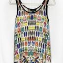 Karen Kane  Shoe Novelty Handkerchief Tank Top XS Semi Sheer Sleeveless White Photo 1