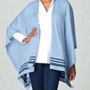 J.Jill  Ruana Wrap Poncho Open Cardigan One Size Blue Lightweight Photo 0