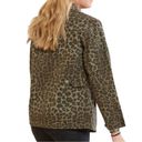 Good American  womens 1 small utility jacket sage leopard green new schaket butto Photo 11