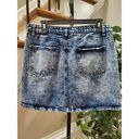 Refuge  Women's Blue Denim Cotton A-Line Pull On Short Jeans Skirt Size Large Photo 4