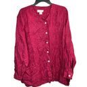 Anne Carson Vintage Anne Larson (or Carson?) Burgundy Silk Blouse Women 2X Photo 0