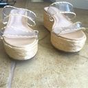 Schutz Schultz Royce Vinyl Raffia Wrapped Platform Espadrille Mule Sandals Size 9.5 Photo 4