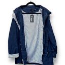 FISOUL Women's Hooded Rain Jacket XXL Navy Striped Lining Water Photo 0