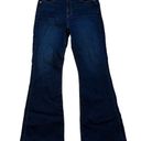 Loft  High Rise Slim Flare Jeans in Rich Dark Indigo Wash, Sz 30/10 Photo 2