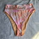 Aerie NWT  Pink Orange Tie Dye High Cut Cheeky Bikini Bottom Only Photo 0