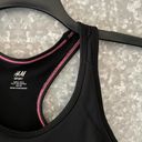 H&M  Sport Athletic Training Black Racerback Sports Bra - Size Small - Pink Trim Photo 1