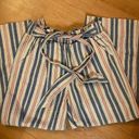 Knox Rose  Paper Bag Waist Striped Wide Leg Crops Photo 0