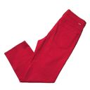 NWT Mother Rambler Ankle in Ribbon Red Straight Crop Jeans 30 Photo 7