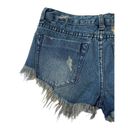 One Teaspoon  Distressed Fringe Cut Off Mini Sexy Bootie Shorts Medium Wash Sz 27 Photo 7