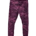 Avia Purples Camo & Black Striped Active Wear Exercise Leggings Women M 8-10 Photo 0