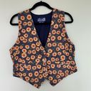 At Last  & Co Vtg Vest Womens All Over Print Floral Boho Y2K Retro Sz L Hippie​​​ Photo 0