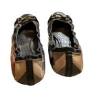 Burberry  Black House Check Canvas And Leather Shipley Ballet Flats Photo 7