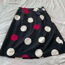 Talbots  Women's 6 Black Polka Dot Retro Pleated Skirt Pink White Cute Goth Glam Photo 7