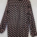 Pleione  Women's Blouse Surplice Hi Low Black Pink Long Sleeve Chevron Print Med Photo 1