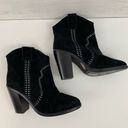 Joie  Monte Black Suede Studded Western Ankle Boots Size 7.5 Photo 2